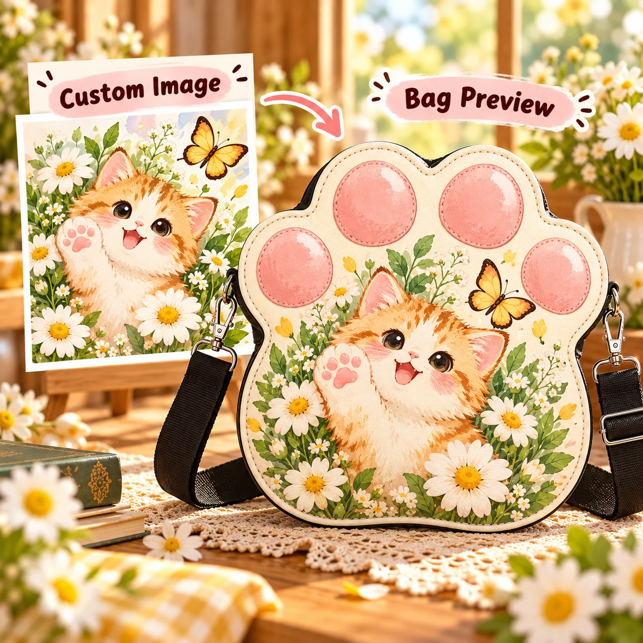 Custom Unique Shape Crossbody Bag Personalized Design Shoulder Sling Bag Creative Gift for Women Men Travel Casual Outing