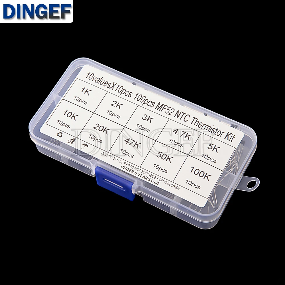 100 قطعة 10 القيم * 10 قطعة NTC الثرمستور المقاوم الحراري عدة MF52 NTC-MF52AT 1K 2K 3K 4.7K 5K 10K 20K 47K 50K 100K 5% 3950B #3