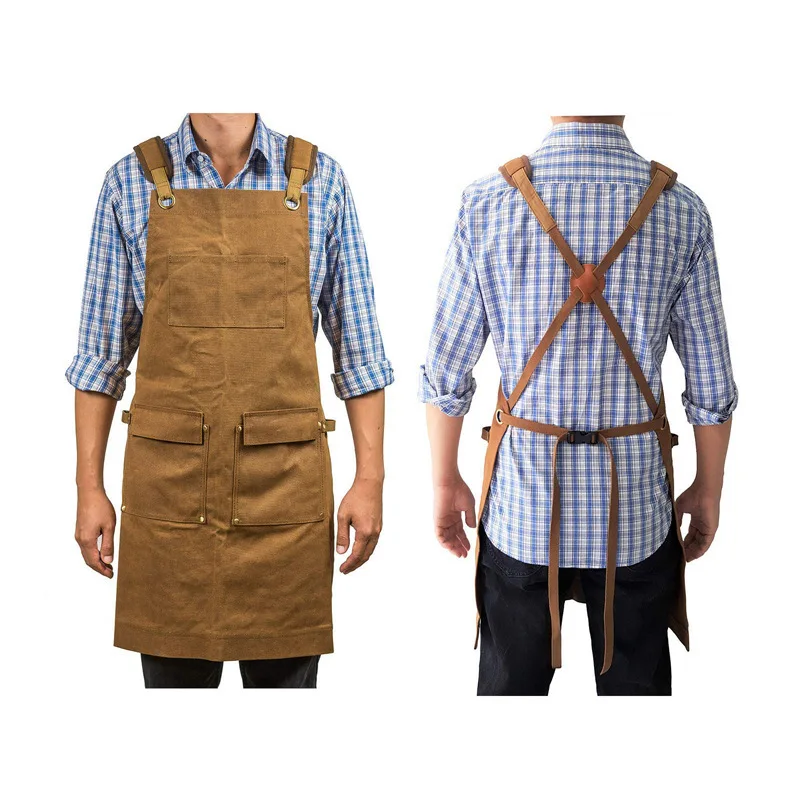 Woodworking Heavy Industry Thickened Canvas Multi Pocket Craftsman Horticultural Barbecue Auto Repair Engineer Mechanic Apron