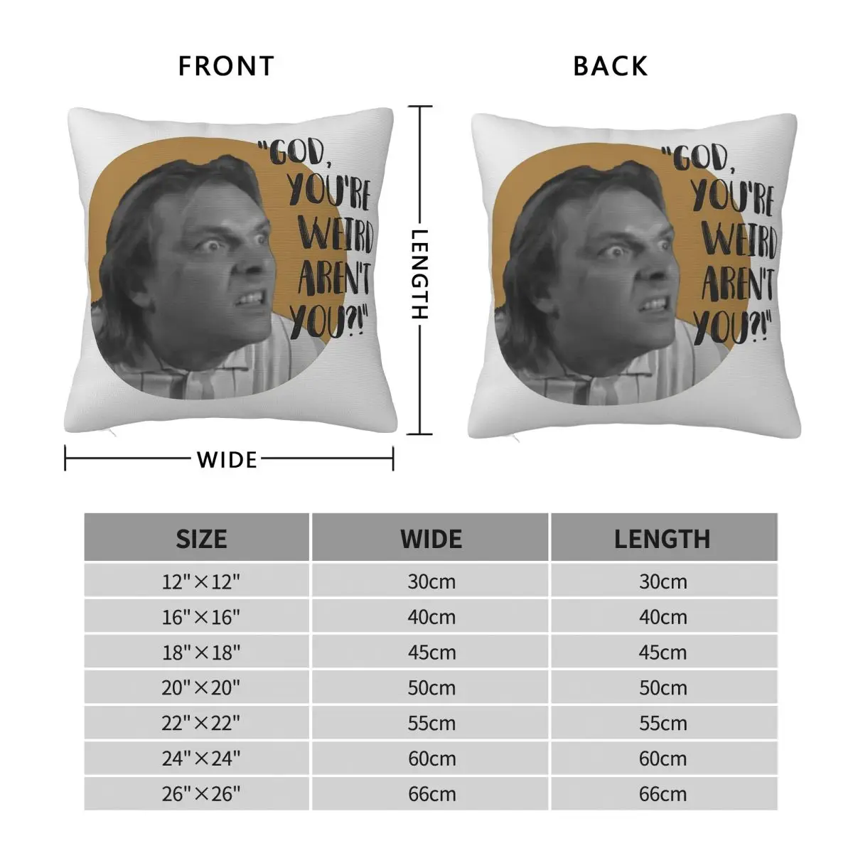 Bottom Richie God You're Weird Square Pillowcase Polyester Linen Velvet Pattern Zip Decor Pillow Case Sofa Seater Cushion Cover