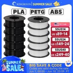 KINGROON 10KG PLA/ ABS/ PETG Filament 1.75mm Black White Gray , Wholesale 10 Rolls PLA ABS PETG Plastic For 3D Printer