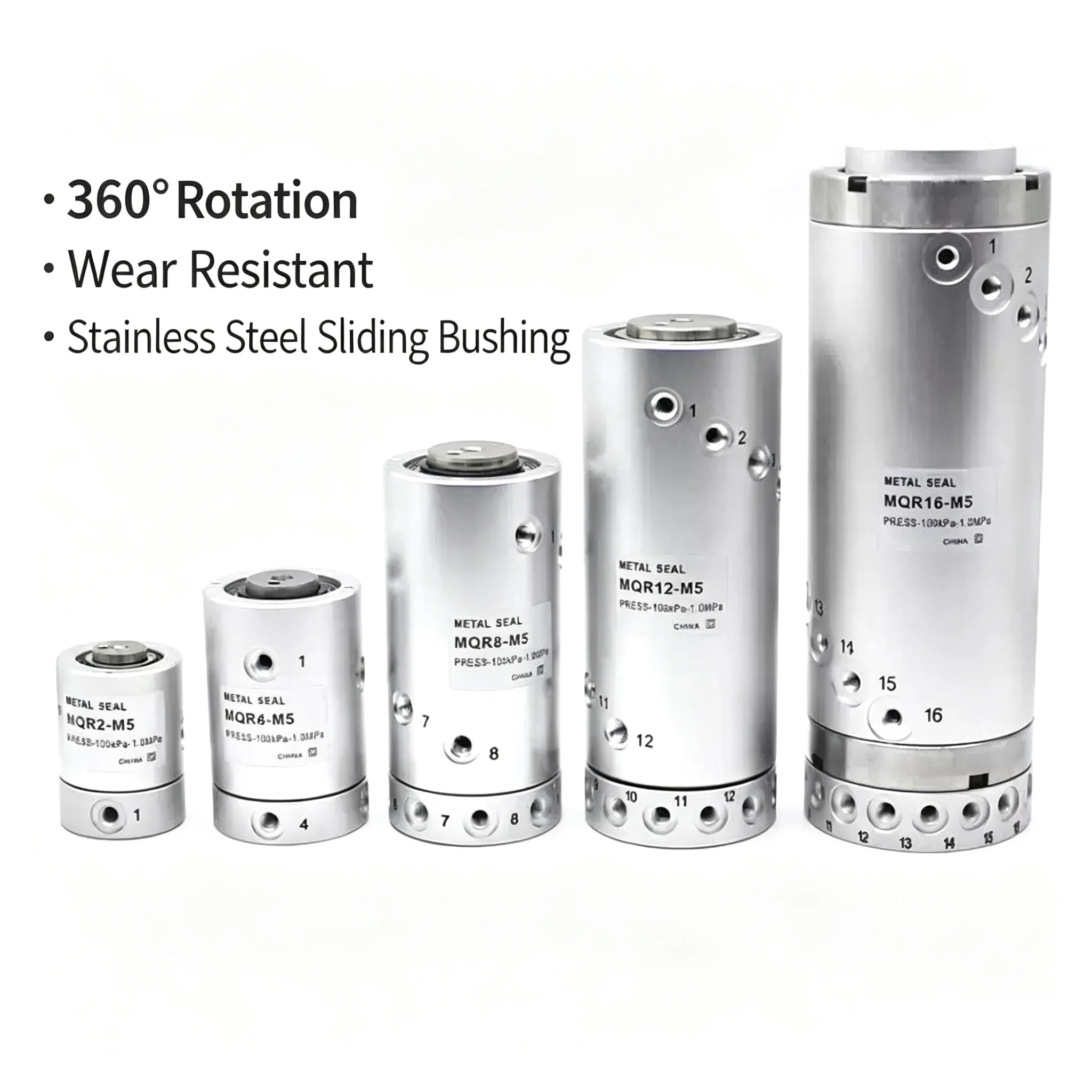 Pneumatic Rotating Conector 360° MQR2 4 8 12 16-M5 High Speed Multi-turn Slip Ring Universal Swivel Rotatory fitting