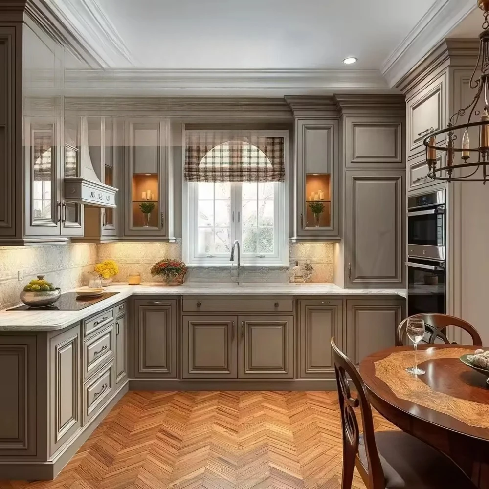 Solid Wood RTA Shaker Style Kitchen Cabinets Complete Set Ready to Assemble with Soft Close Faucet for Modern Home Renovation