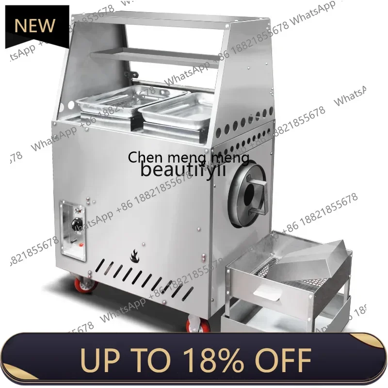 Z189 آلة الكستناء المقلي التجارية آلة الكستناء المقلي السكر كشك التلقائي بالكامل الكستناء المقلي الصغيرة الغاز الكهربائية A5