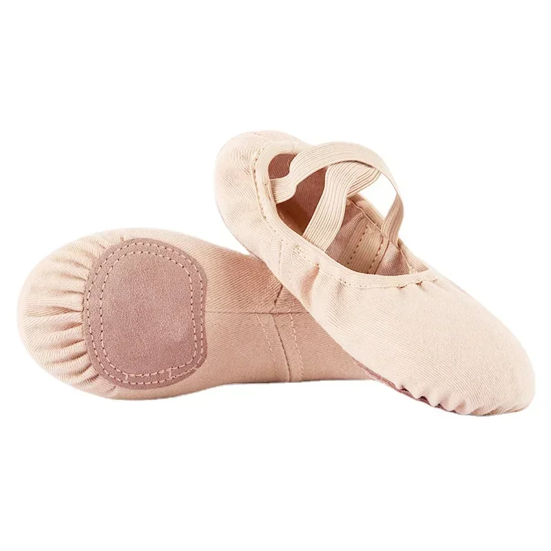 Tissu élastique danse formation adulte femmes fille MenCow daim chaussure semelle souple Ballet enfants chaussures de danse en gros