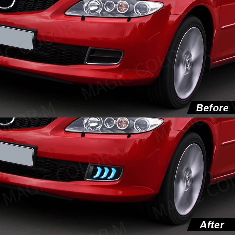 For Mazda 6 2005 2006 2007 2008 2009 DRL Daytime Running Light LED Fog Lamp Turn Signal White Yellow Blue Car Accessories 12V