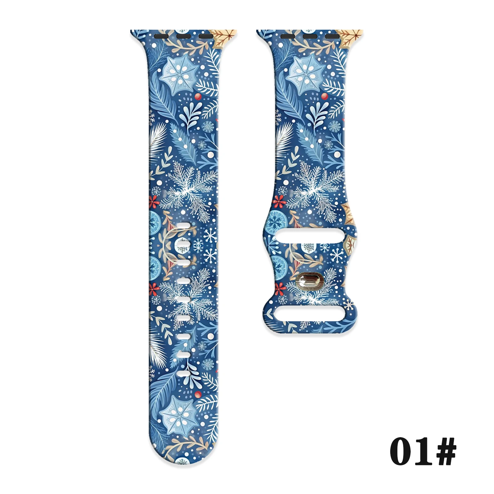 

Christmas3 Printed Silicone Strap for Apple Watch 10 9 8 7 SE Band Replaceable Bracelet for iWatch 49mm 46mm 44mm 40mm Watchband