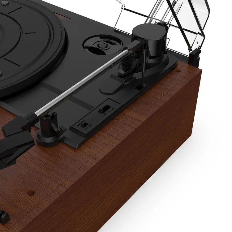 Set Pemutar Rekaman Meja Putar Vinil Retro Line-In Headphone Kontrol Volume Stepless Socker