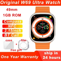 Original 1GB ROM W69 Smart Watch 49MM 2.04''Compass GPS Tracker NFC Feel Game BT Call Music Smartwatch Men Women