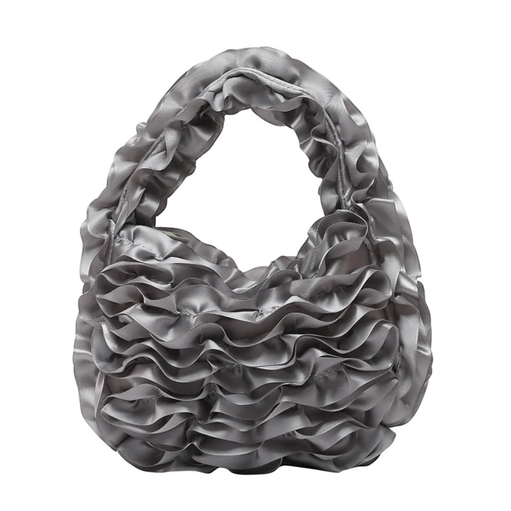 

Сумка Sweet Sweet Sweet с лепестками роз, мягкая легкая кружевная лоскутная кружевная плиссированная сумка с рюшами и облаками, сумки-тоут с цветочной ручкой, свадебные сумки