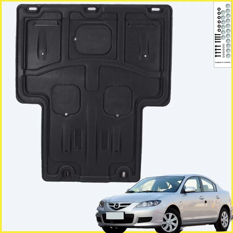 Black Under Engine Guard Plate Splash Shield Mud Fender Cover For Mazda3 2006-2013 Mudguard Protector