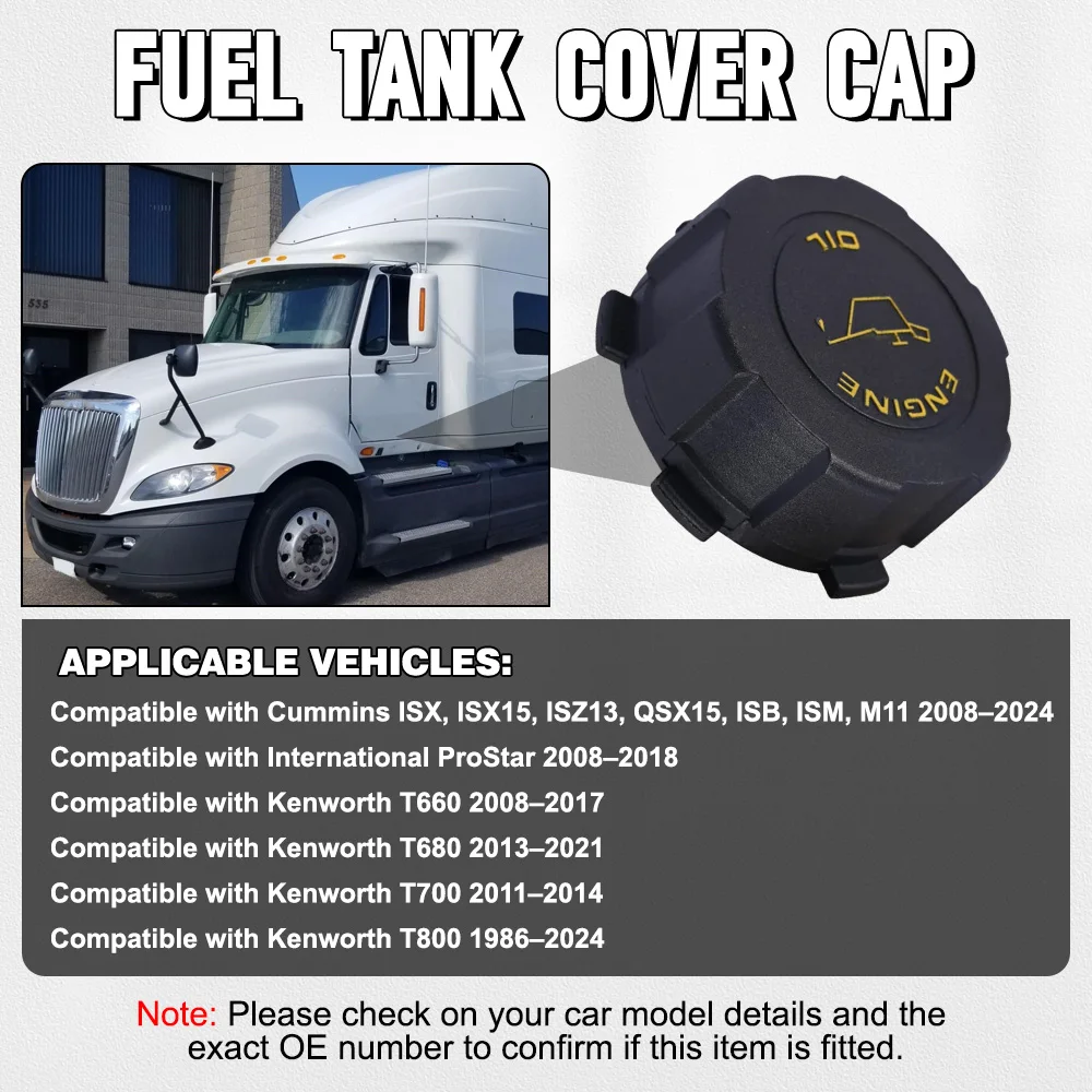 

2869221, 3687932, 3104375 Car Engine Oil Filler Cap For Cummins ISX, ISX15 International Kenworth Peterbilt Volvo White