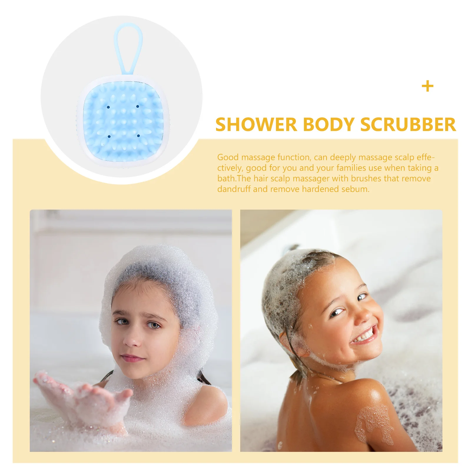 

3pcs Silicone Shampoo Brush Bath Head Washing Deep Cleaning Scalp Massager PP Material Hair Grooming Tool Shower Body Scrubber