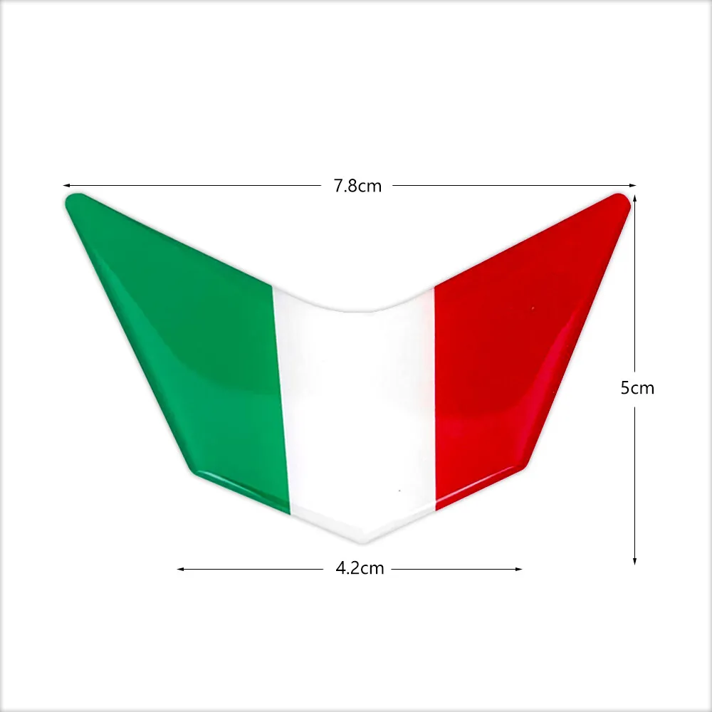 Pegatinas de Gel 3D de la bandera de Italia, accesorios de calcomanía para el cuerpo del parabrisas de la cabeza de la motocicleta, decoración para