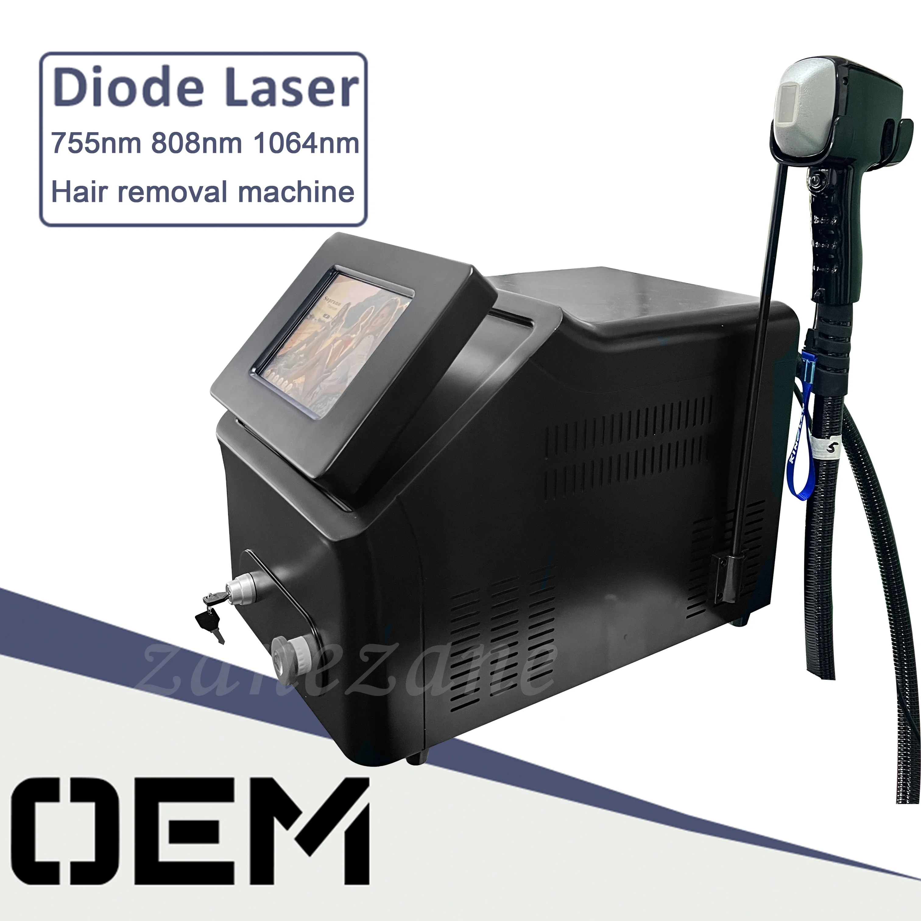 Diode Laser Hair Removal Machine 808/755/1064nm 3000W Professional System for Commercial Use & All Skin/Hair Types