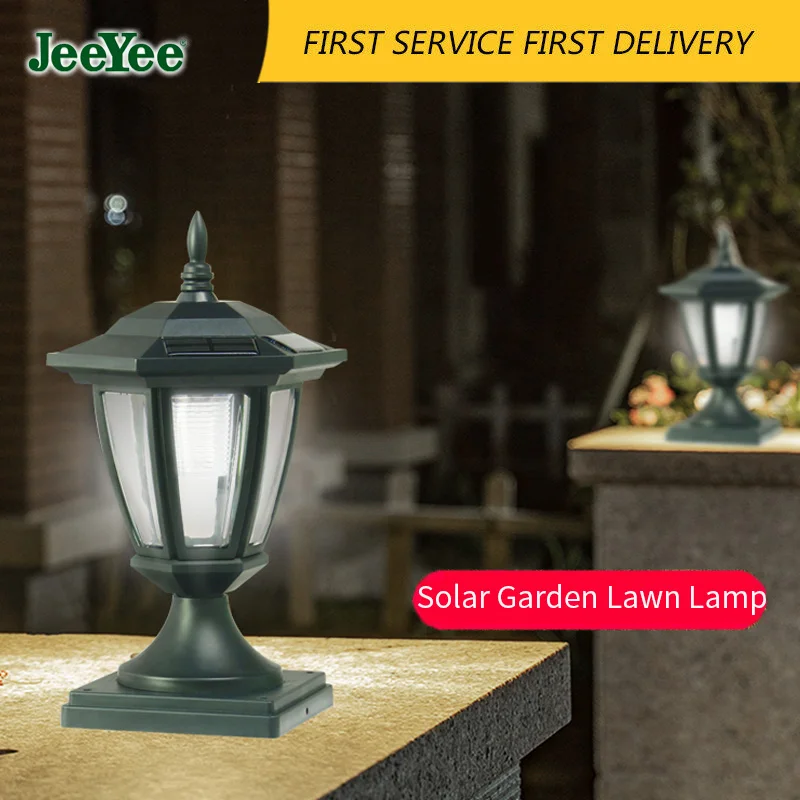 jeeyeeソーラーledライト屋外柱ライトガーデンライト防水3ランプ庭の装飾屋外照明ソーラー壁ランプ