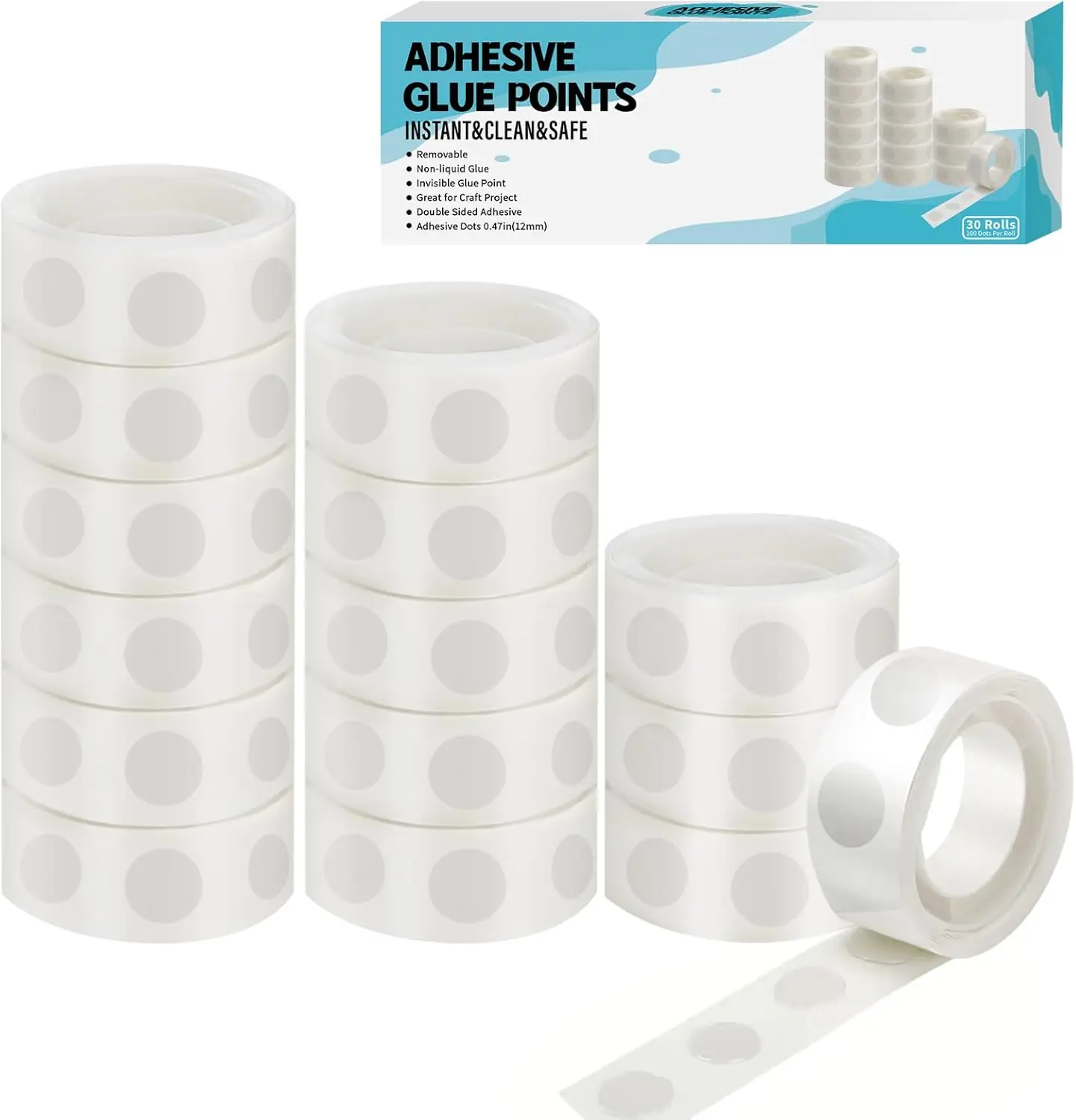 3000pcs Clear Balloon Glue Dots Removable Adhesive Double Sided Tape for Party Wedding Decoration