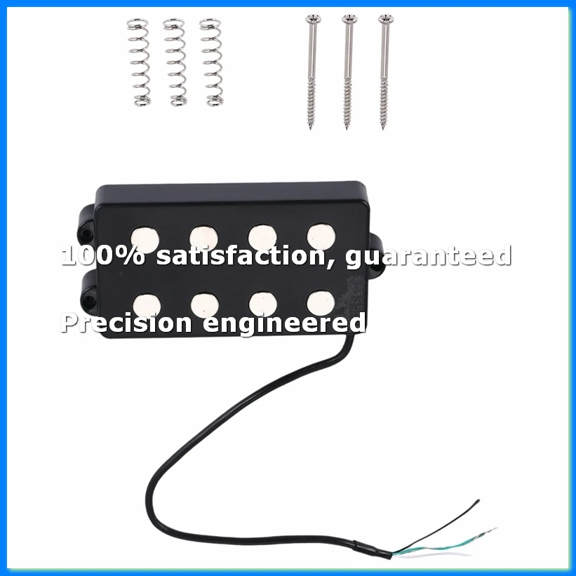 Micro Humbucker double bobine silencieux et équilibré pour basse à 4 cordes, noir - EFT