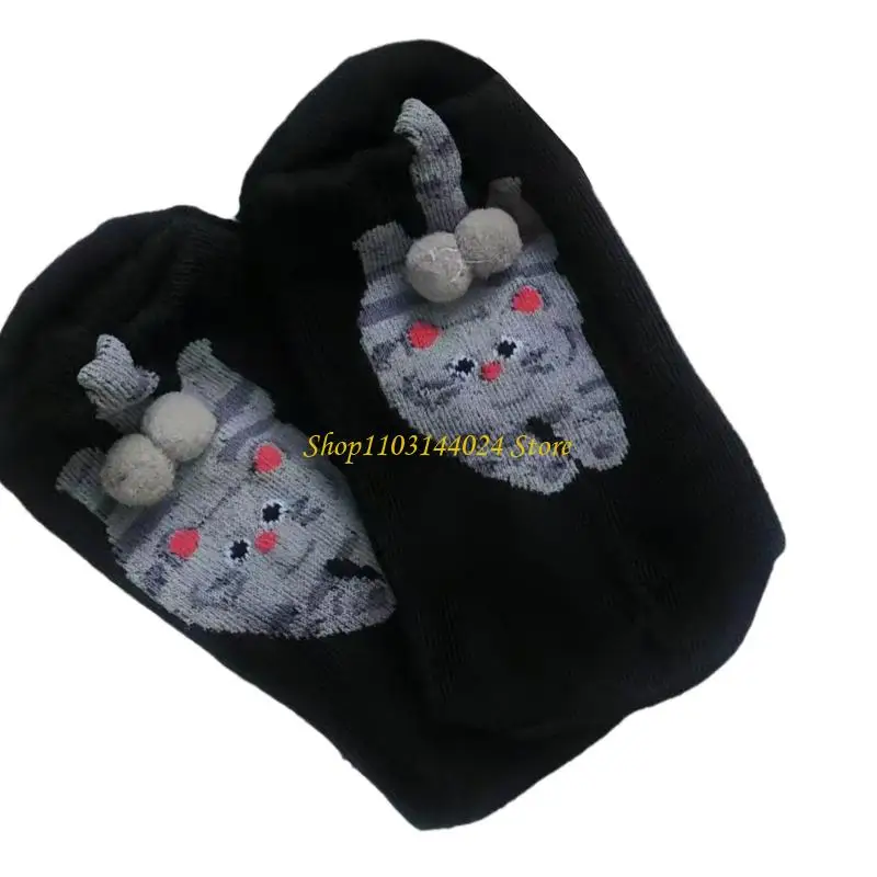 N5KE مرنة الجوارب الكاحل الملخص القطط تصميم كرات غامضة طاقم الجوارب للرجال النساء