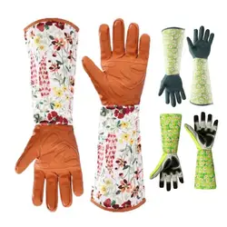 Gardening Gloves Rose Pruning Gloves for Women Long Thorn Proof Gardening Gloves Breathable Leather Gauntlet Best Garden Gift