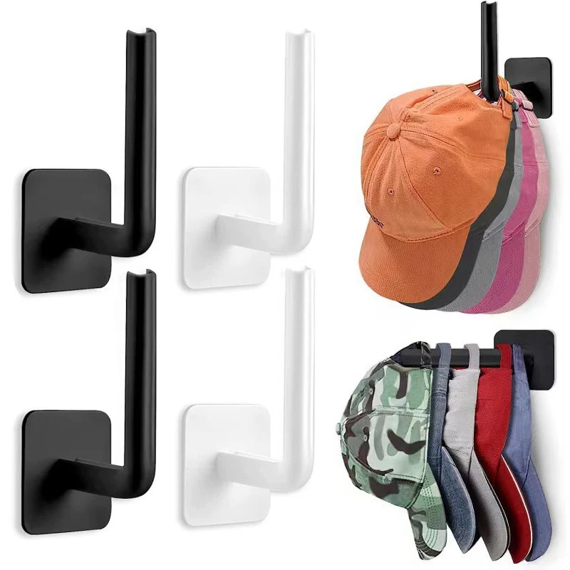 2/4/6Pcs Cap Holder Hat Rack for Baseball Caps Adhesive Hat Hooks for Wall Cap Hanger Storage No Drilling Hat Display Organizer