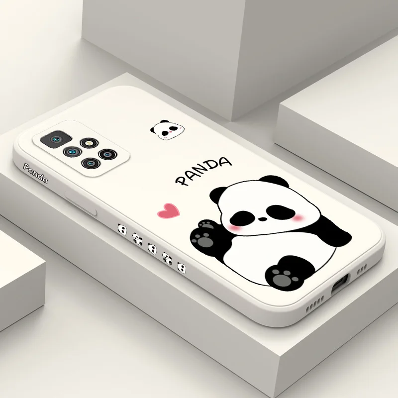 

Cute Fat Panda Phone Case For Xiaomi Redmi 13C 12 12C 10 10C 10A 9 9T 9A 4G 5G Liquid Silicone Cover