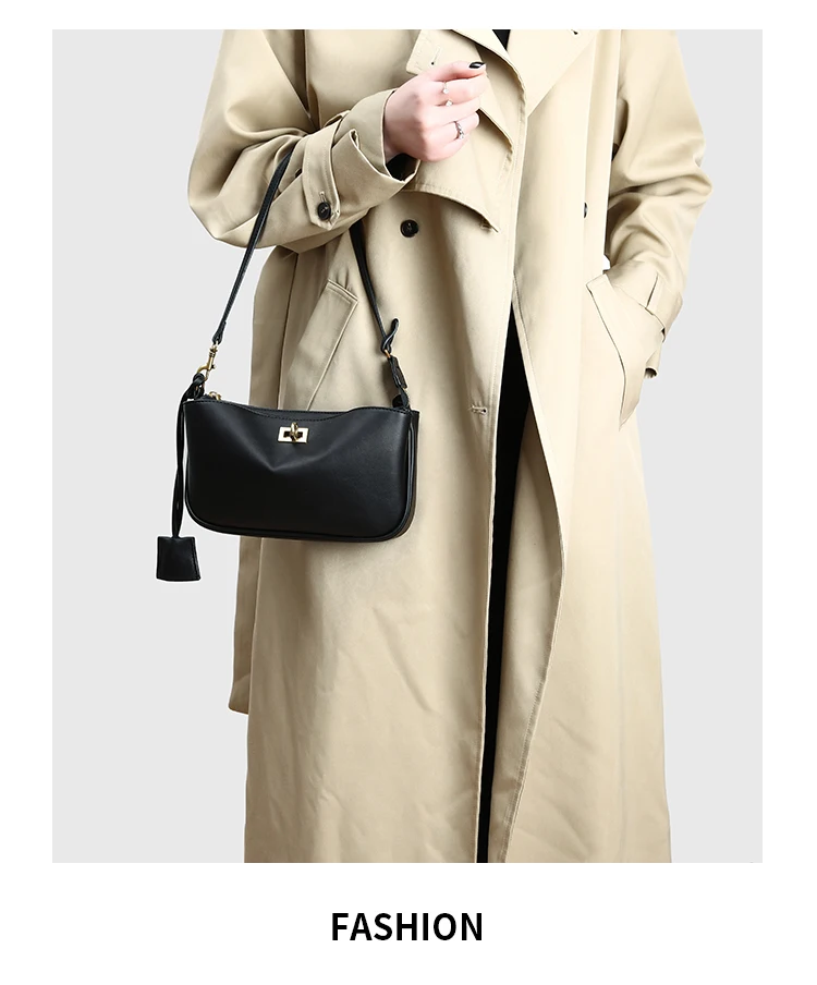 Luxuriöse Damen-Schultertasche aus Spaltleder - Klassische Paris Tote-Handtasche, Einfache Umhängetasche mit Metallschnalle – Detail 20