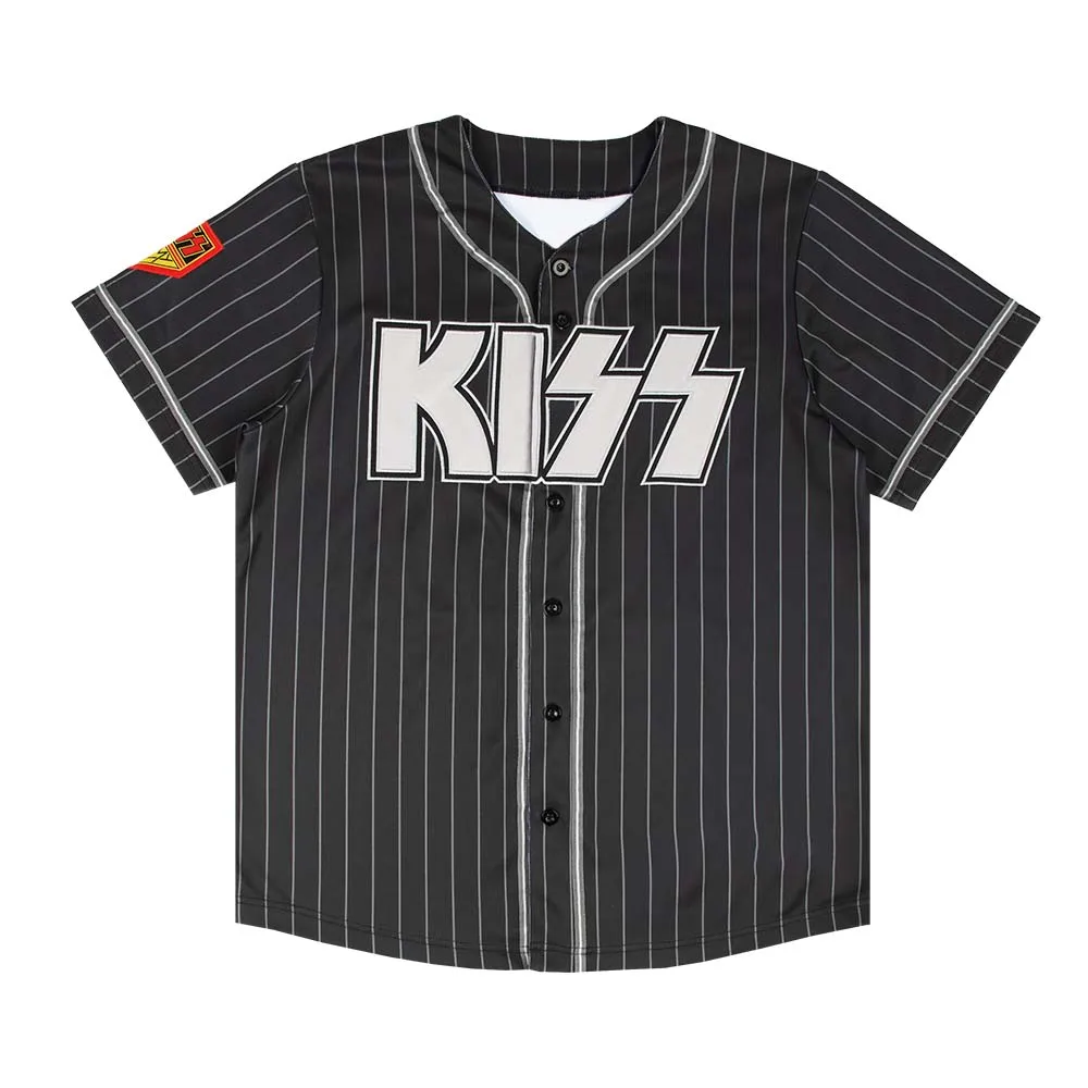 DRESSED TO KILL HOME Baseball JERSEY Band Kiss Heavy Mental Fashion Shirts Button Up Short Sleeve Summer Tops Print Clothing Tee