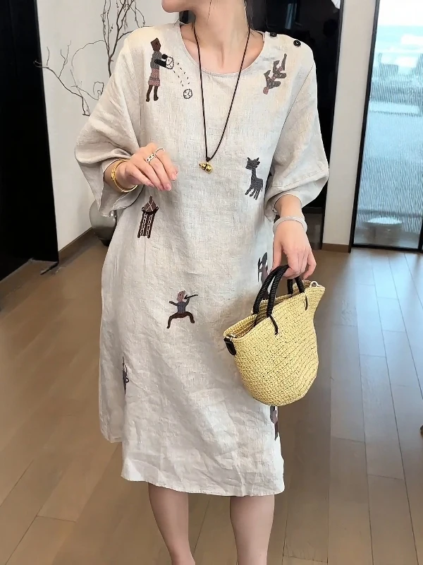 Ele brodé Midi Dr femmes grande taille Design Sensation minceur a-ligne jupe trajet Sle Version coréenne