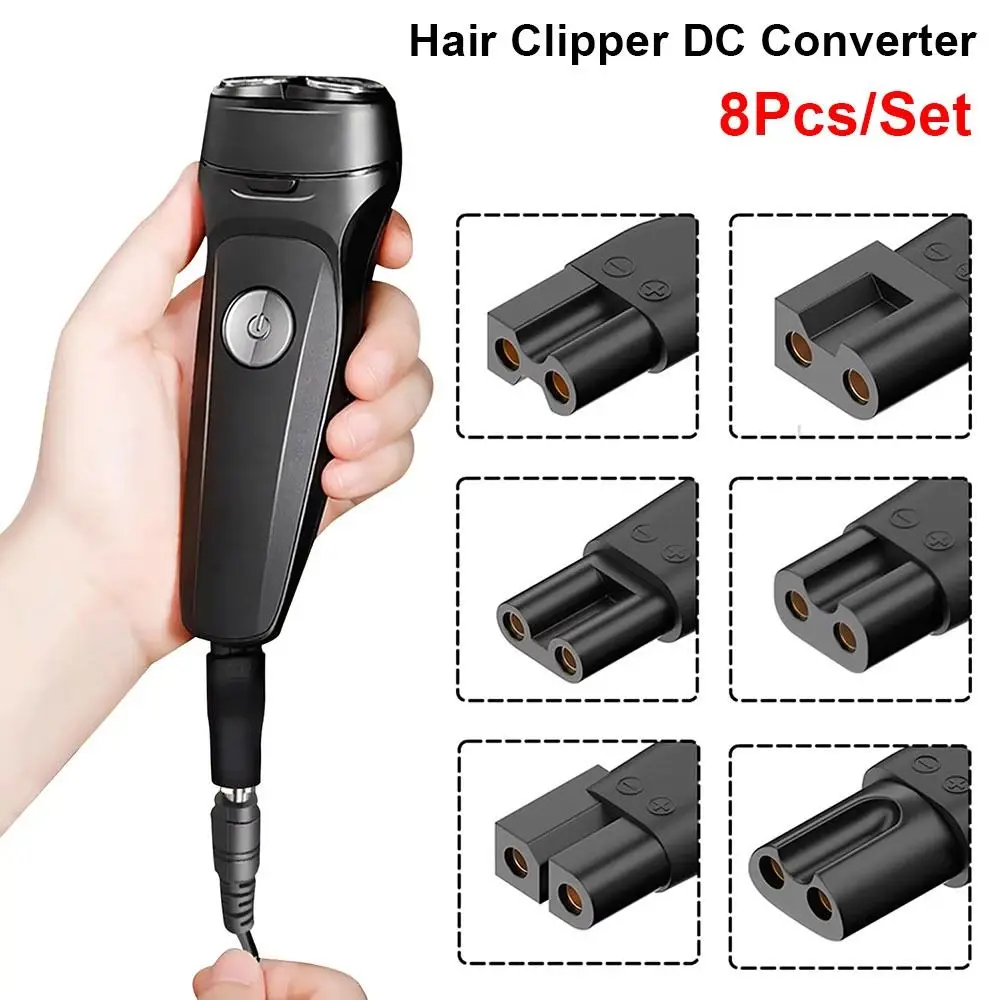 

8Pcs/Set DC 5.5*2.1mm to 1.8/2.35mm Hair Clipper DC Converter 5V USB Double Hole/Single Slot Shaver Charging Line Adapter