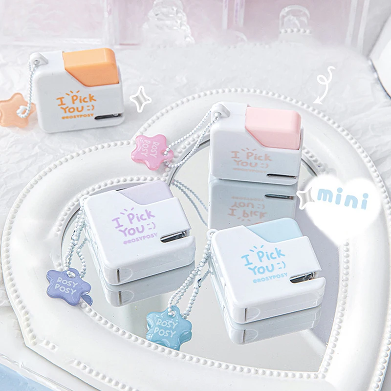 1pc Mini Stapler Document Data Binding Device Small Sugar Stapler Portable Color Paper Binding Machine tationery Office Supplies