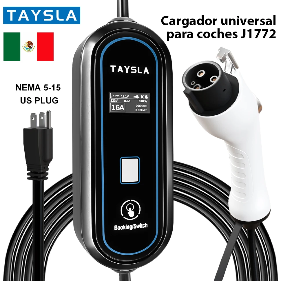 

Зарядное устройство TAYSLA Level 1 3.5KW для электромобилей с разъемом NEMA5-15, тип 1, зарядный пистолет 80V-260V для электромобилей