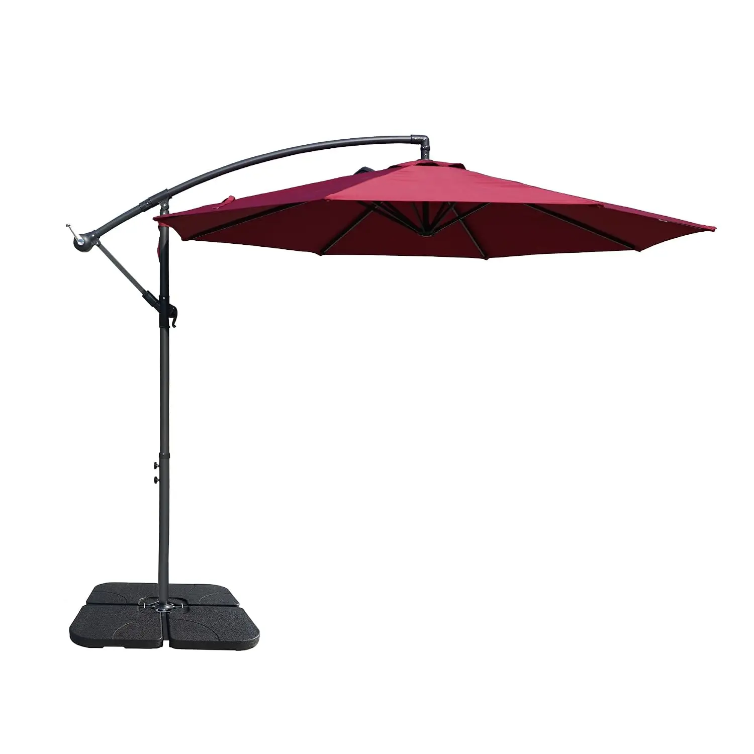 Large Outdoor Offset Cantilever Patio Umbrella with Base for Balcony Garden Terrace, Square 40