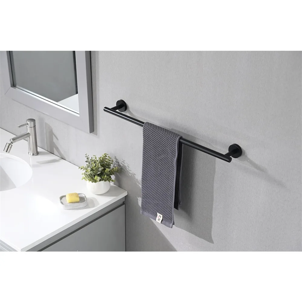 Accesorios de hardware para baño, color negro mate, juego de 5 piezas, viene con toallero y soporte para pañuelos, accesorios de baño