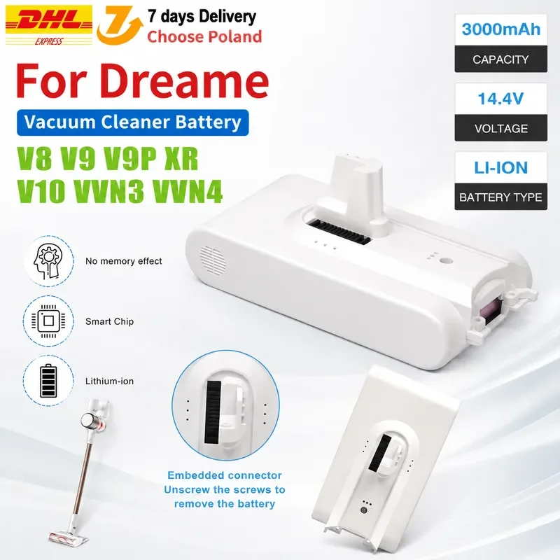 (Origin) V9 V10 Lithium Battery for Dreame V8 V9 V10 V9P XR VVN3 VVN4 Handheld Cordless Vacuum Cleaner Parts Replacement