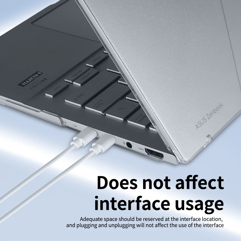 Matowe, przezroczyste etui na telefon ‌ ASUS Zenbook 14 ‌   2025/2024 Twarda obudowa na laptopa z matową, kolorową powłoką, odporna na zarysowania, model UX3405C/UM3406K — zdjęcie produktu 4