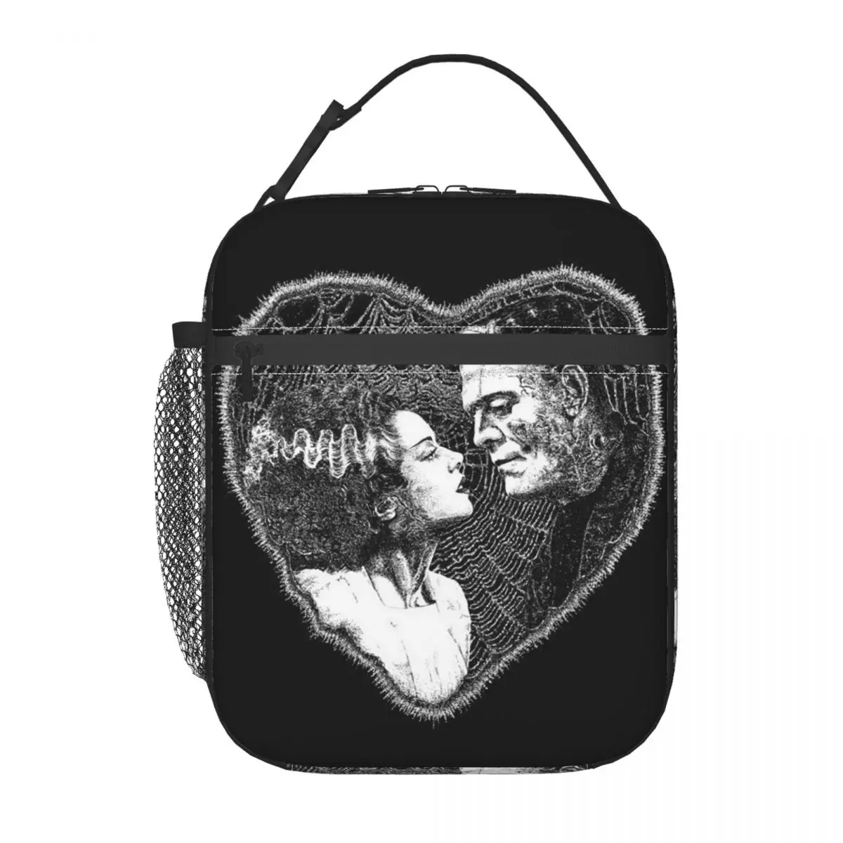 Bride Of Frankenstein Kiss Insulated Lunch Bag Leakproof Science Horror Film Cooler Thermal Lunch Box Kids School Children