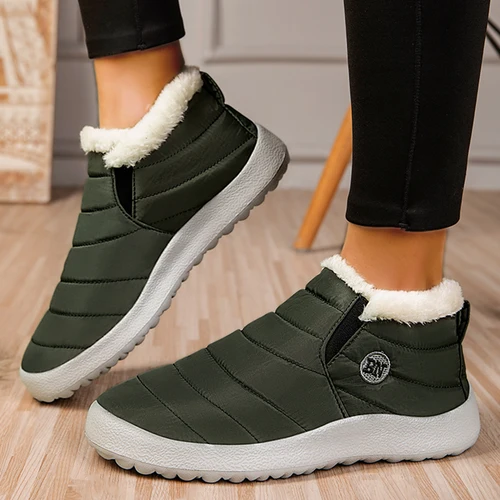 여성용 겨울 2025 플랫 슈즈, 방수 스니커즈, 슬립온 플랫폼 스니커즈, 두꺼운 모피 로퍼, Mujer 