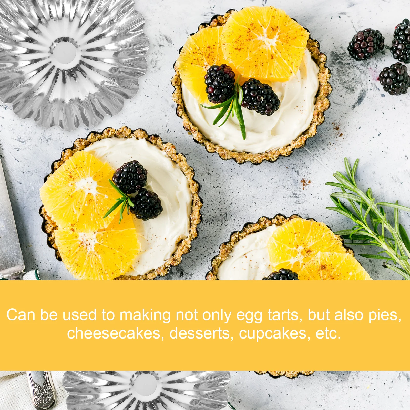 

50PCS Stainless Steel Egg Tart Molds Multi function Baking Household 430 Metal Pudding Smooth Easy Clean Longtime Service