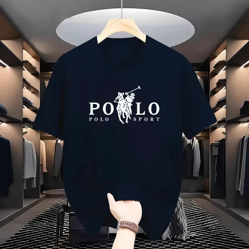 Summer Spot Short Sleeve Printed T-Shirt Men's 2026 Summer Fashion New Fashion Versatile Crew Neck
