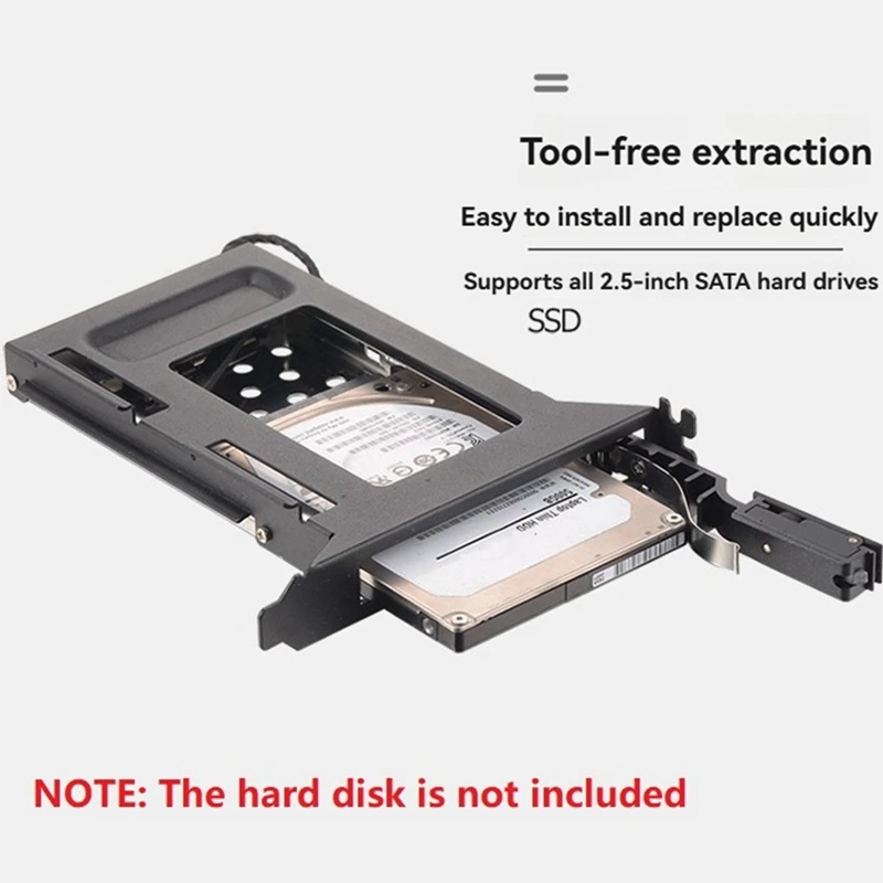 PCI Slot Mobile Rack Support 2.5 Inch HDD SSD for PC Expansion Slot SATA3 6Gbps Connector Hotswap view 3