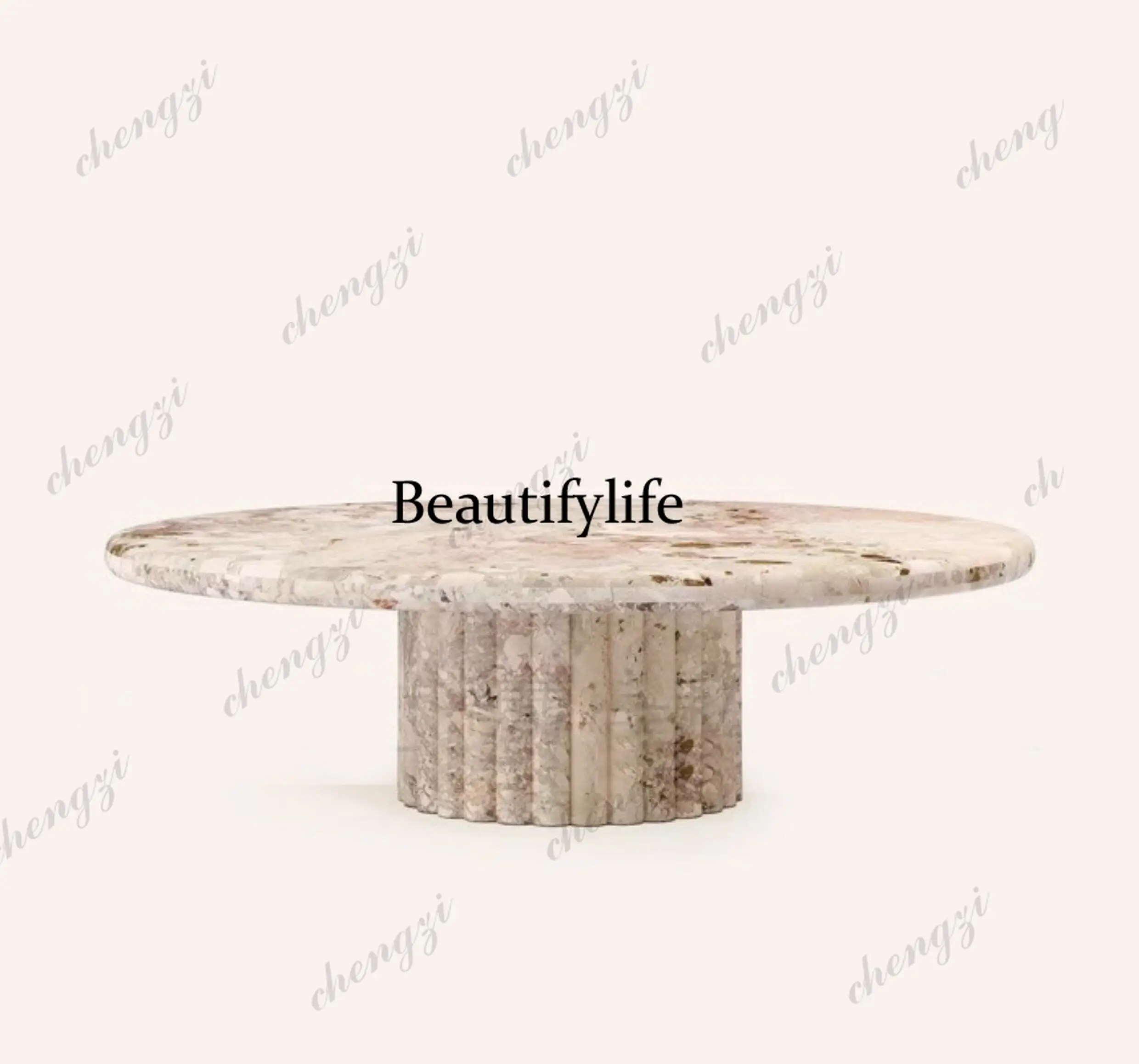 Coffee table round high-end sofa, living room creative modern, marble high-end sense