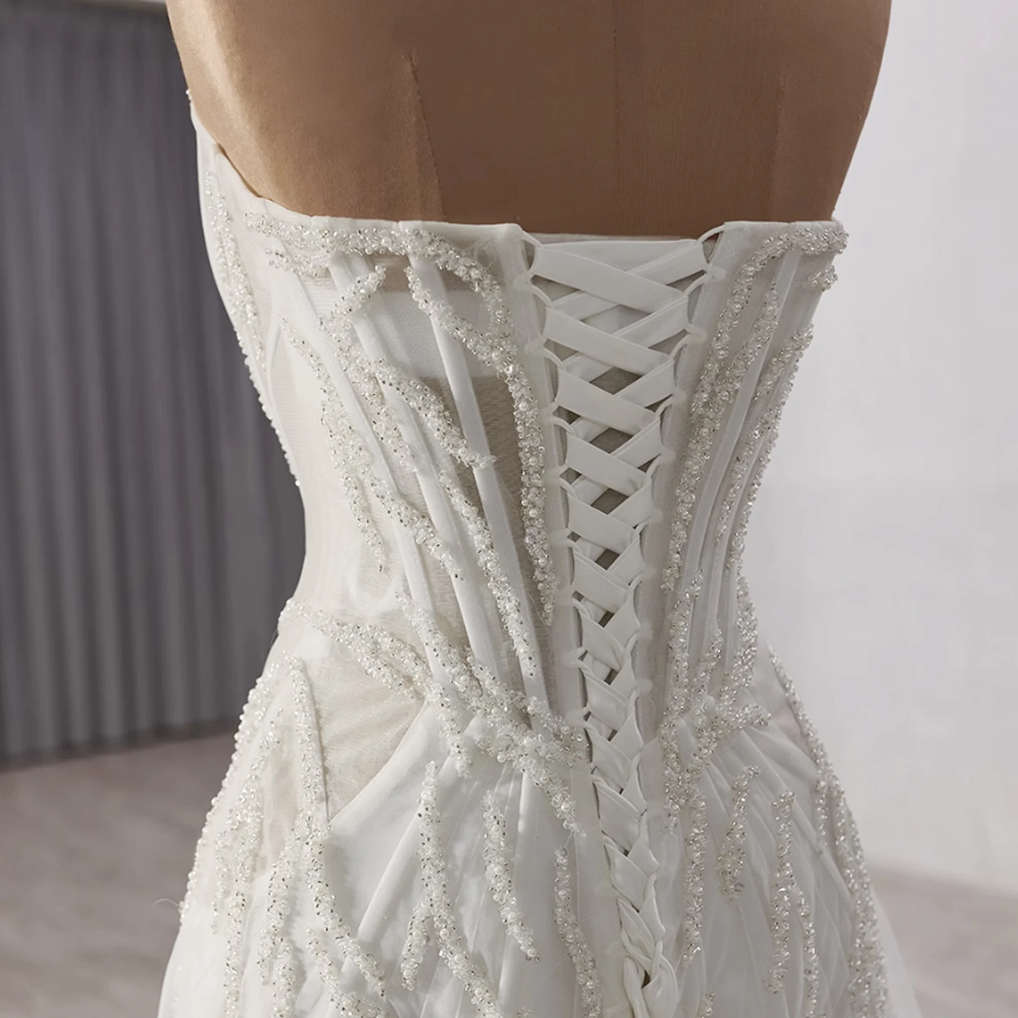 โรซี่เมย์-ชุดแต่งงานทรงเอประดับลูกปัดและเลื่อมสุดเซ็กซี่ ชุดเจ้าหญิงผ้าซีทรูสำหรับเจ้าสาวที่สง่างาม ชุดเดรสผู้หญิงตามเทรนด์