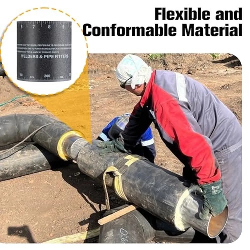 Plumbing Circumference Ruler Wrap Around Pipe Gauge For Routine Inspections Lightweight Design Portable Compact Size
