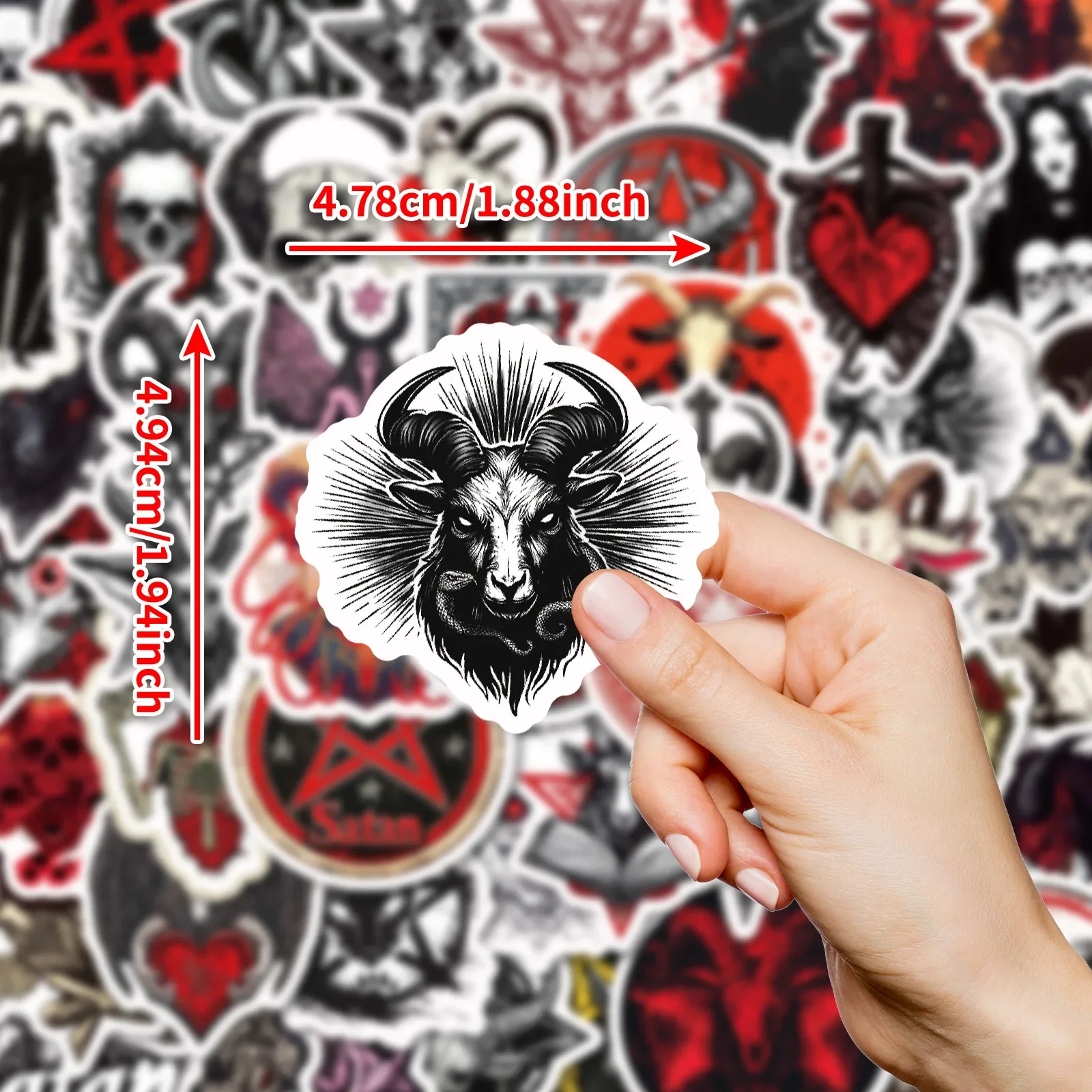 

50PCS New Horror Satanic Graffiti Stickers DIY Phone Case Laptop Phone Guitar Skateboard Helmet Diary Dark Cool Sticker Decal