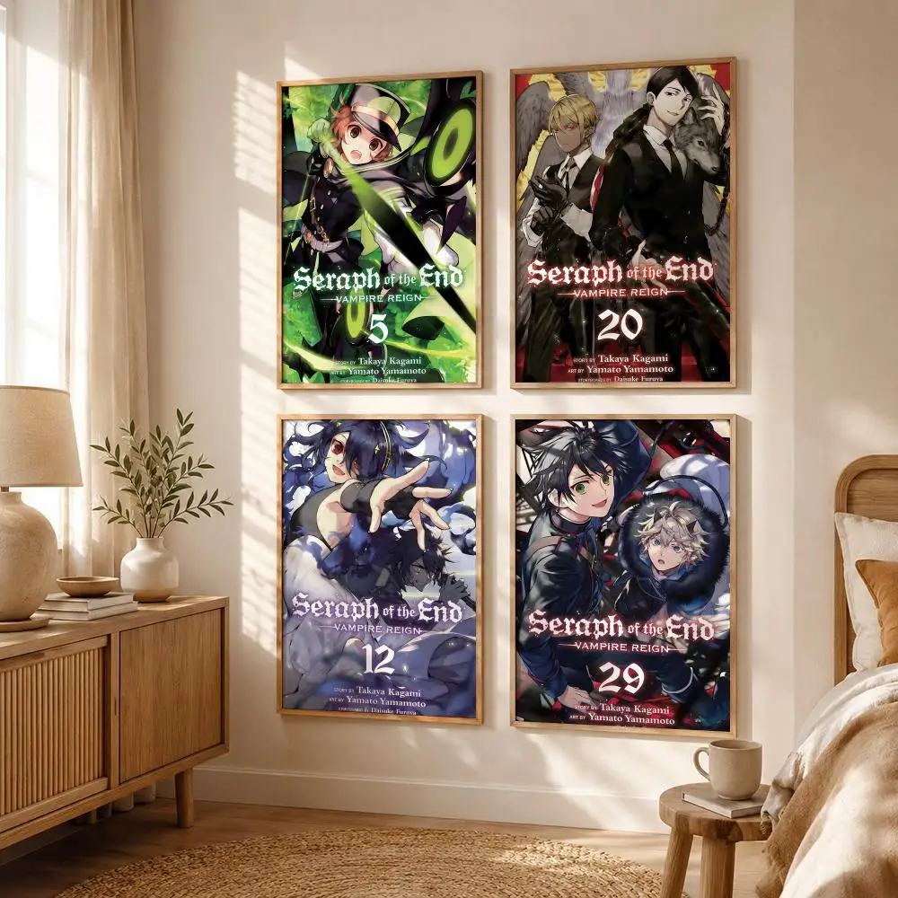 Vampire Anime S-Seraph of the End Poster All-match HD Waterproof Self-Adhesive Wall Art Sticker For Home Bedroom