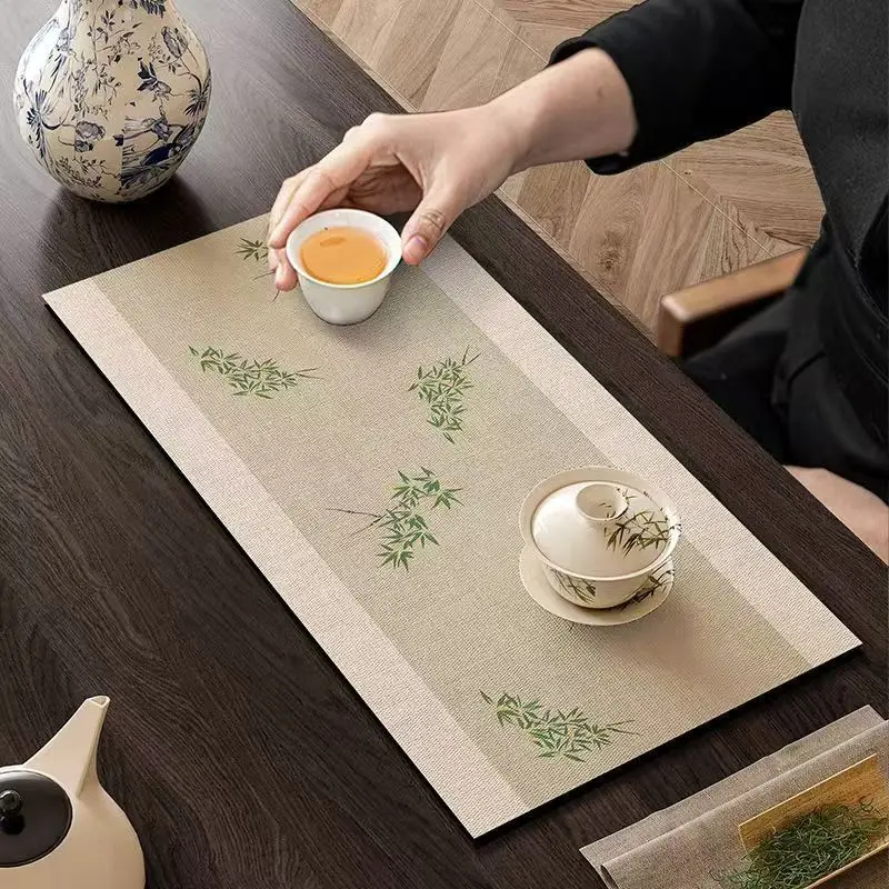 New-style Chinese-style absorbent tea mat, quick-drying tea table tablecloth, mat, diatomaceous earth long-length coffee table,