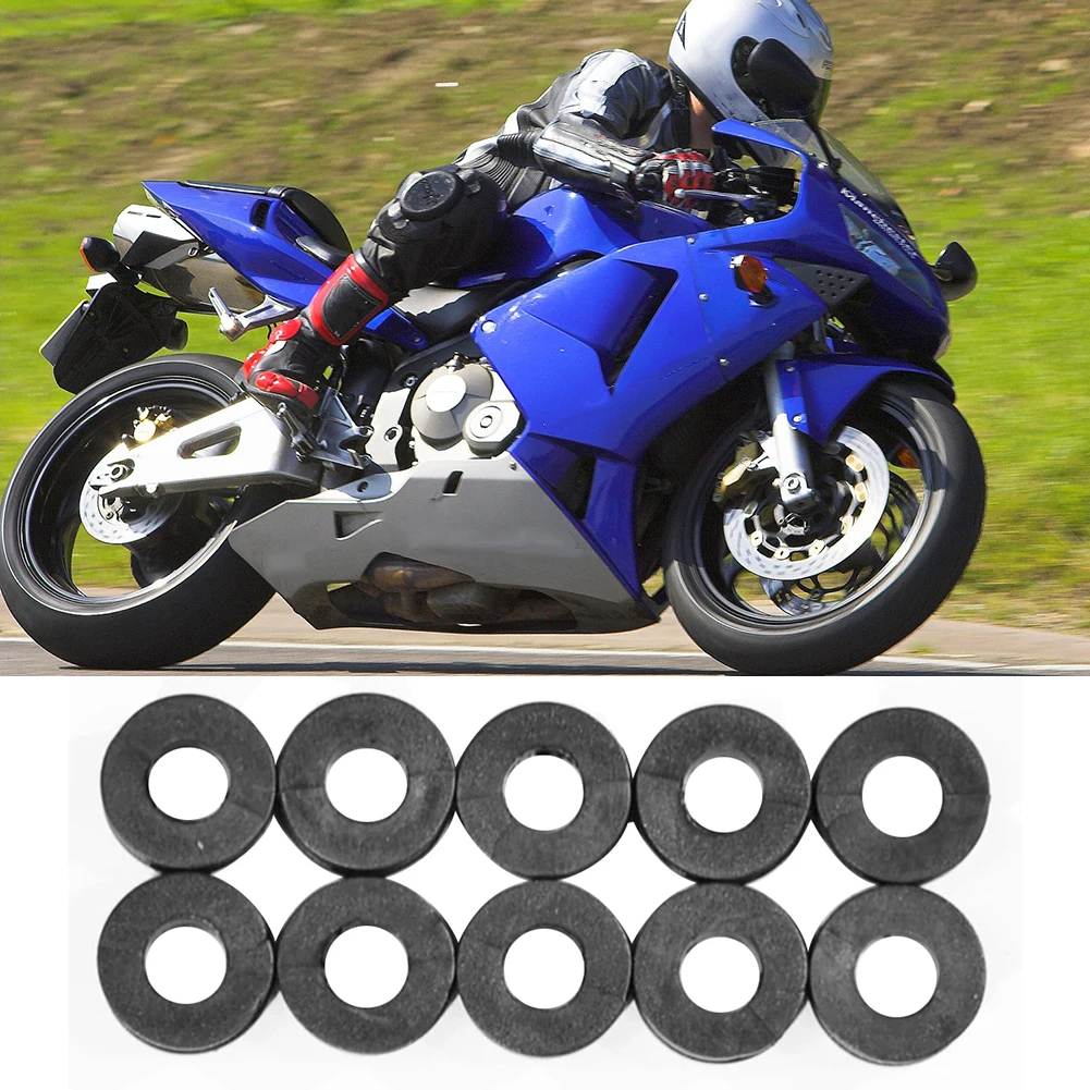 

10pcs Rubber Grommets for Motorcycle Fairing Cowling Pieces Buffer Washer Pressure Relief Cushion Universal