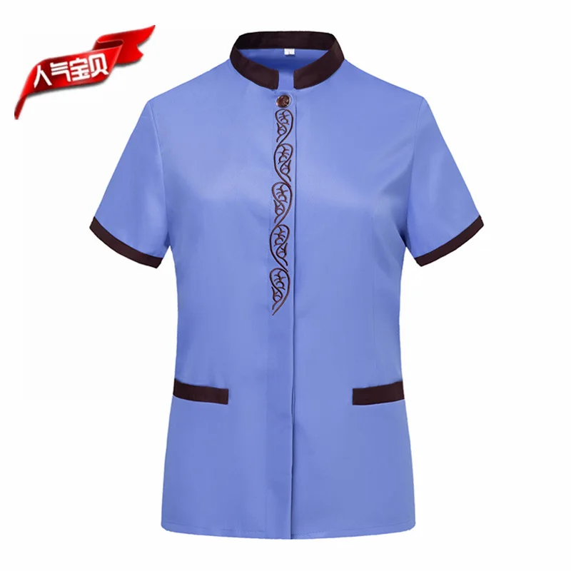 

Комплект рабочей одежды с короткими рукавами для уборки на объектах, в отелях, гостиницах, больницах, аэропортах, летний комплект для уборки для женщин.