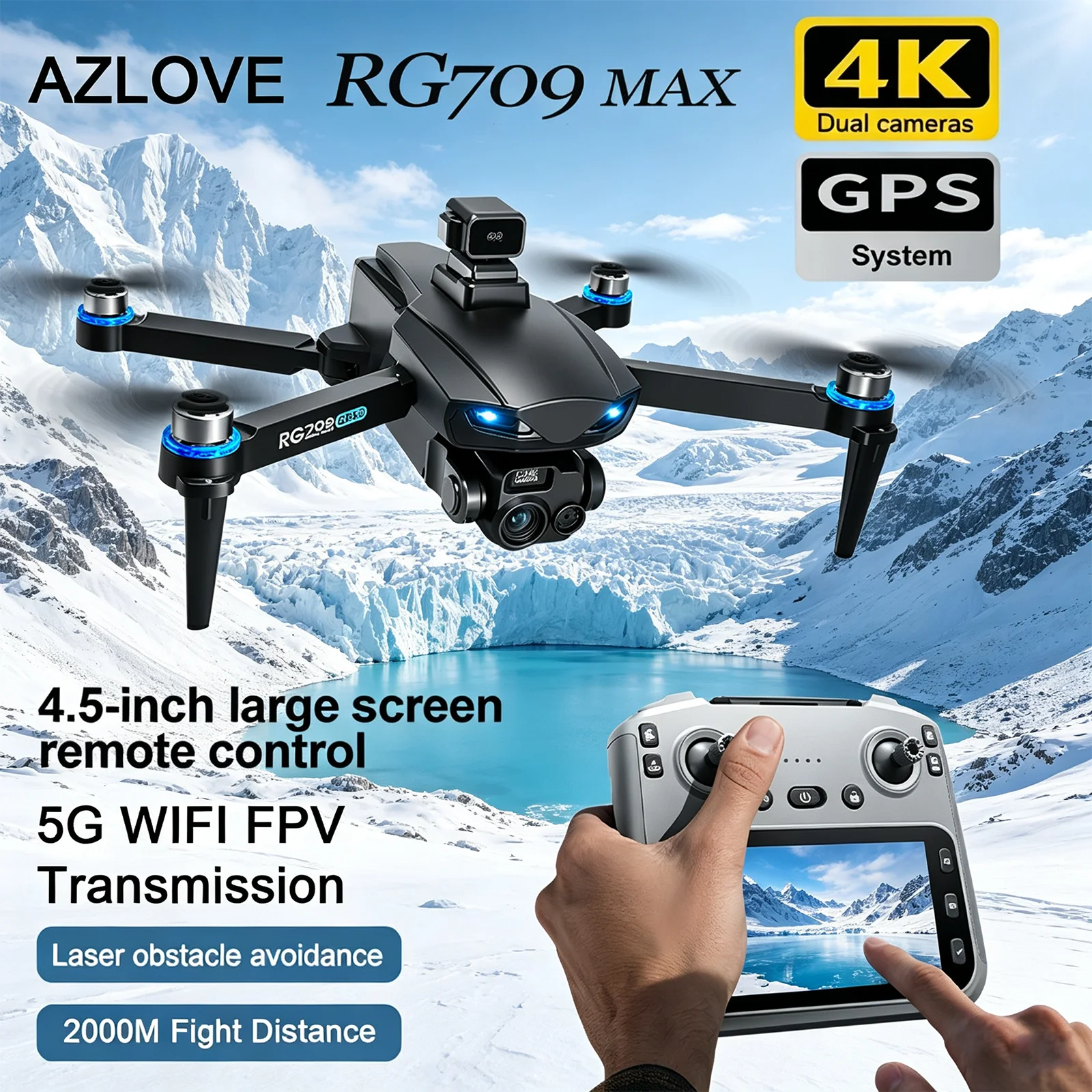 RG709 PRO GPS Drone 4K Professional HD Cameras UAV 5G WIFI Transmission Optical Flow Obstacle Avoidance Foldable RC Quadcopter